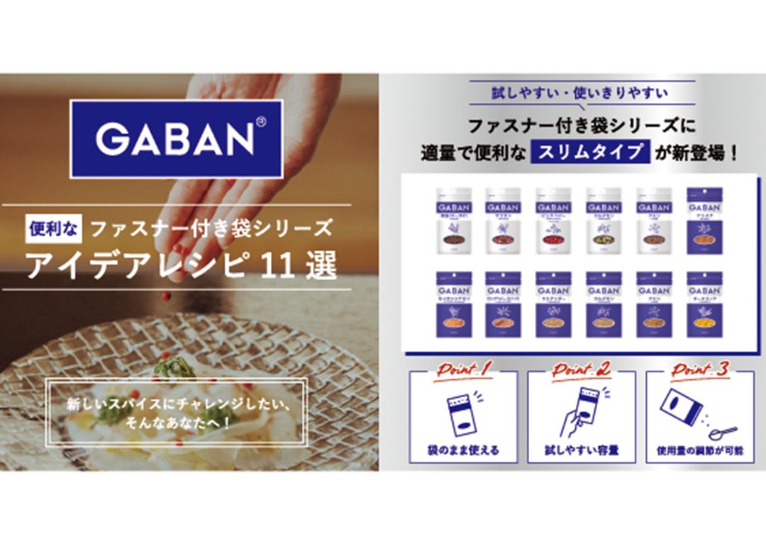 ハウス食品|GABAN® ファスナー付き袋シリーズ アイデアレシピ11選リーフレット制作の事例